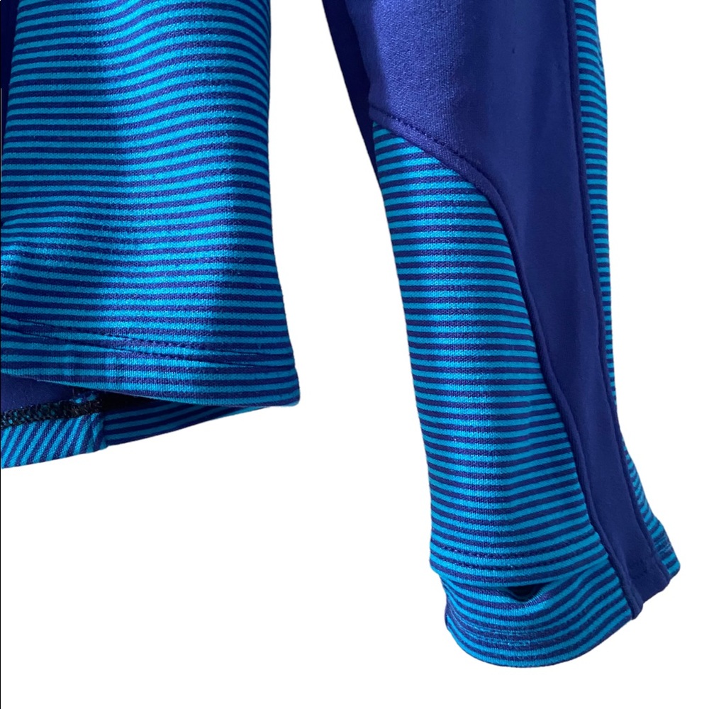 Athleta Spotlight Half Zip Pullover Top in Blue and Turquoise Size Medium - Picture 6 of 8